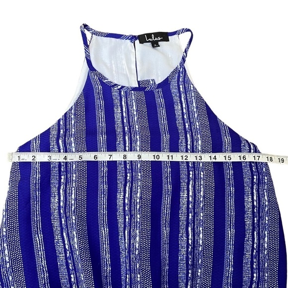 LULU'S See You Smile Blue Striped Romper - Picture 13 of 16